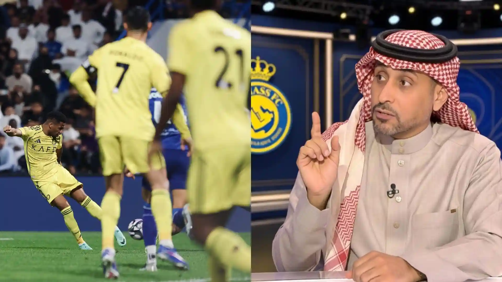 “ظلم ياما حذرنا”.. الجابر ينفعل بعد هدف أيمن يحيى الثاني للنصر